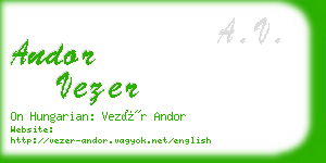 andor vezer business card